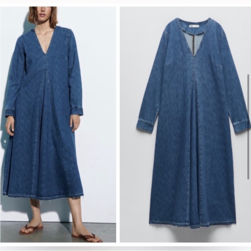 ZARA Long Sleeve Denim Maxi Dress - Tilda